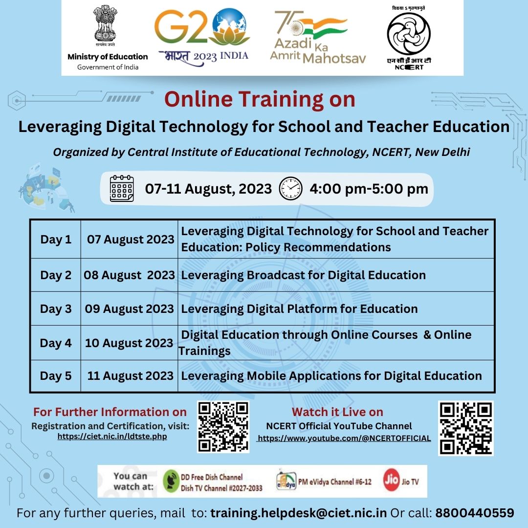 Online Training on “Leveraging Digital Technology for School and Teacher Education” Image